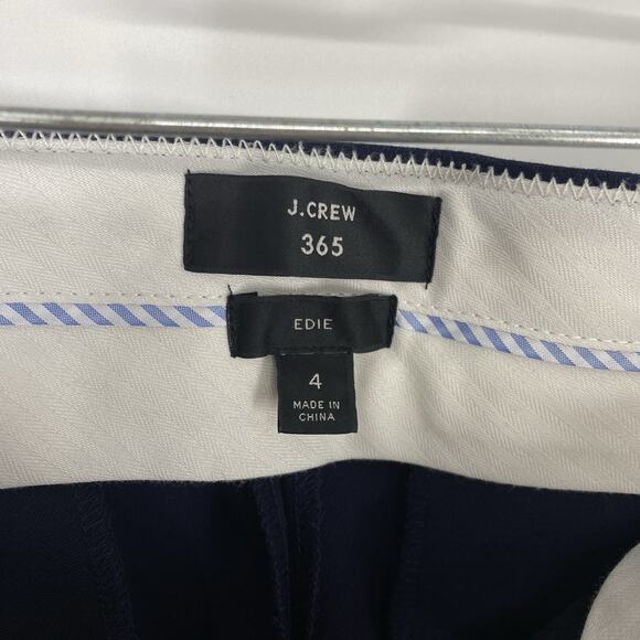 J Crew 365 Edie Trouser Pants Women size 4 Navy Blue Stretch Straight Leg - Picture 6 of 10